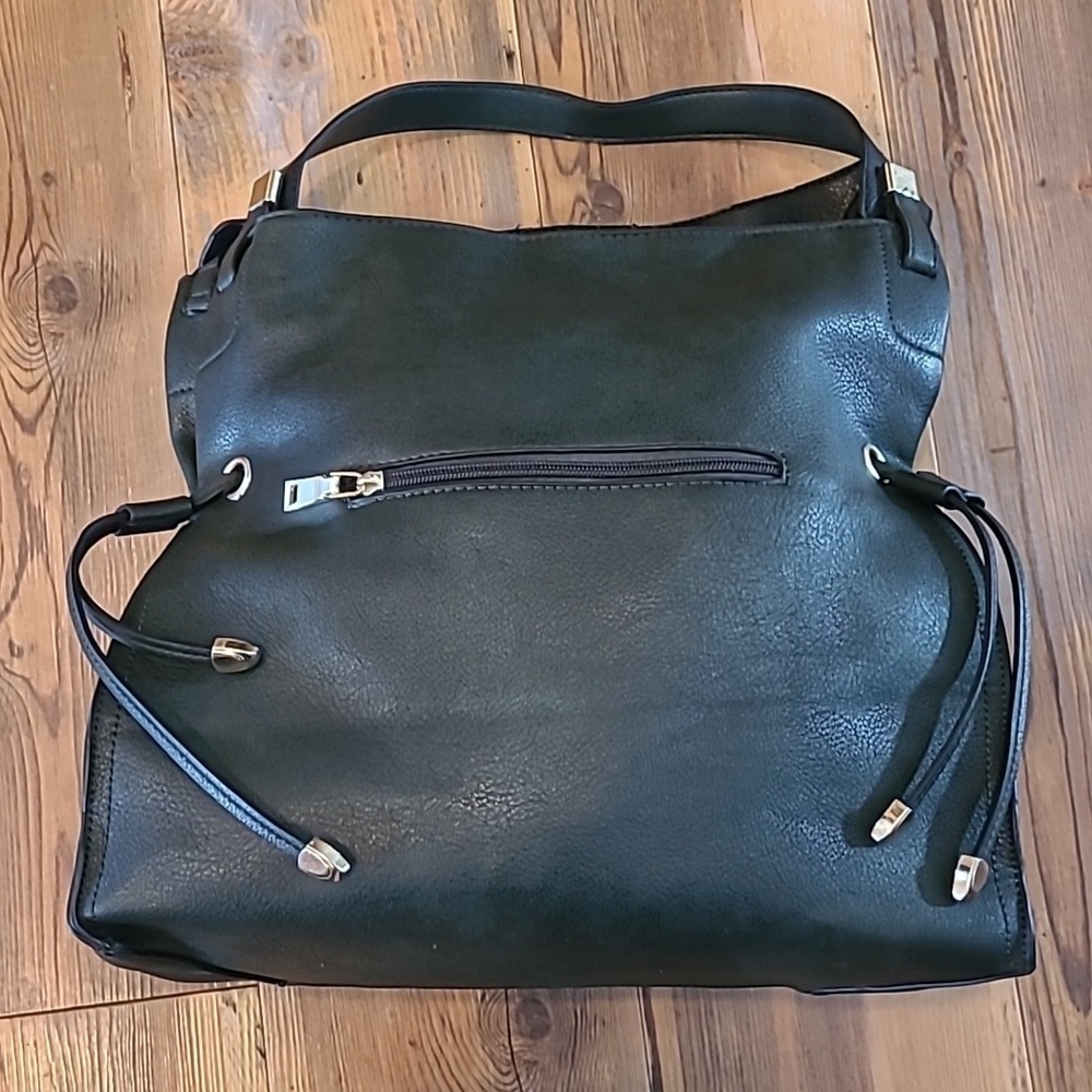 OVERSIZED Tote/Shoulder Bag, Vegan Faux Leather, Forest Dark Green